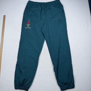 Vintage Starter Pants Mens Large Green Atlanta 1996 Olympic Track Warmup Nylon